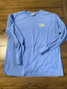 Women's Long Sleeve Tee - Periwinkle with Yellow Chest Logo